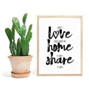 What I Love Most About My Home... Plakat for familien - Plakatbar.no