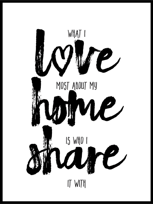 What I Love Most About My Home... Plakat for familien - Plakatbar.no