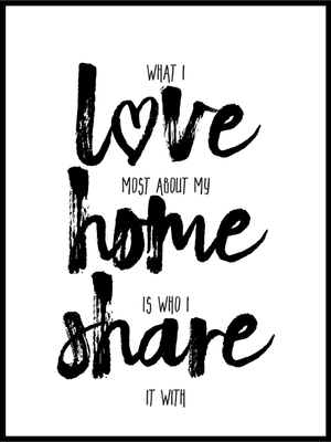 What I Love Most About My Home... Plakat for familien - Plakatbar.no
