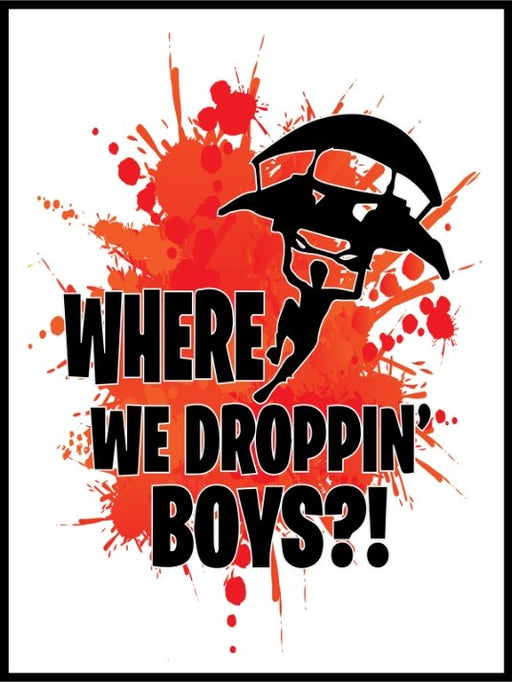 Where We Droppin Boys - Red Splash Poster - Plakatbar.no