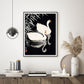 White Chinese Geese Swimming, Ohara Koson- Plakat - Plakatbar.no