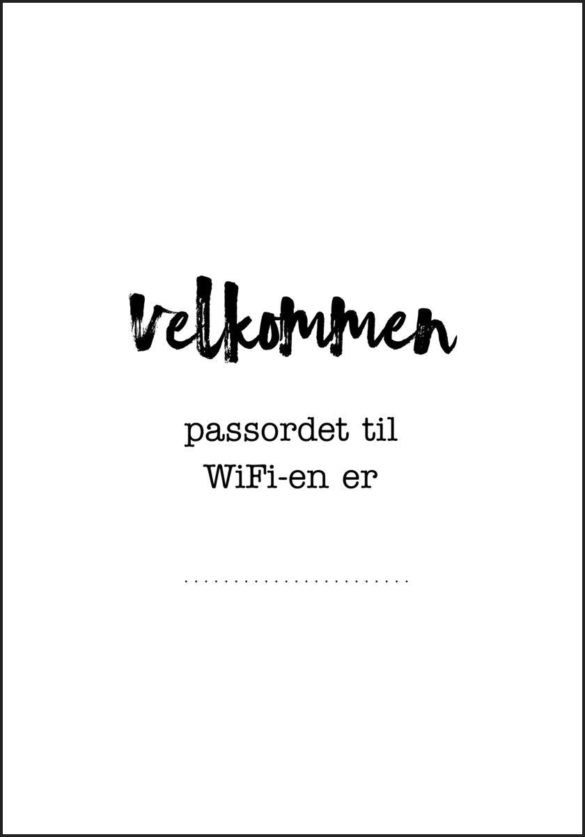 WIFI passord Plakat - Plakatbar.no