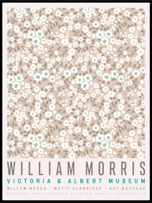 William Morris - beige flowers poster - 02 - Plakatbar.no
