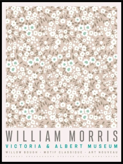 William Morris - beige flowers poster - 02 - Plakatbar.no