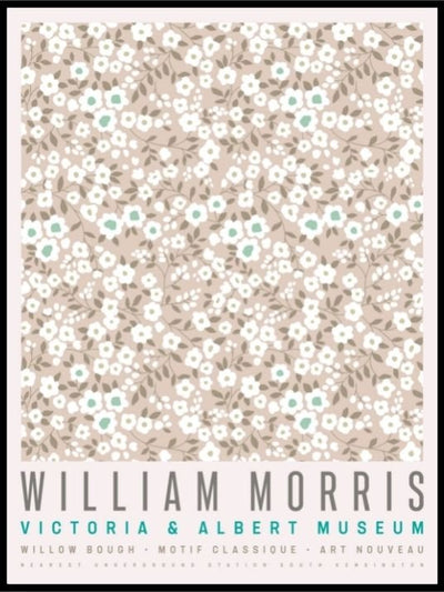 William Morris - beige flowers poster - 02 - Plakatbar.no