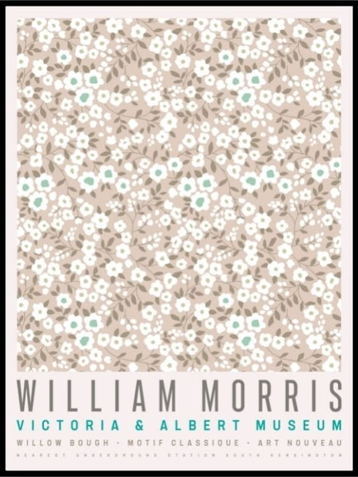 William Morris - beige flowers poster - 02 - Plakatbar.no