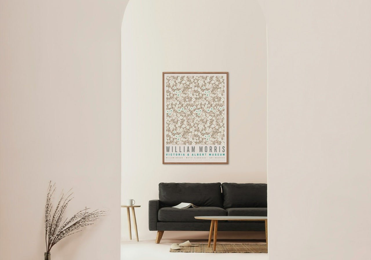 William Morris - beige flowers poster - 02 - Plakatbar.no