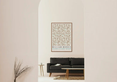 William Morris - beige flowers poster - 02 - Plakatbar.no