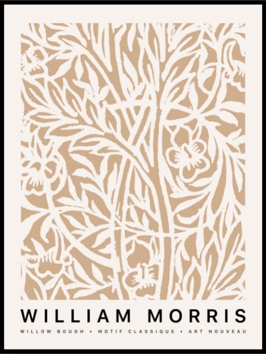 William Morris - beige flowers poster