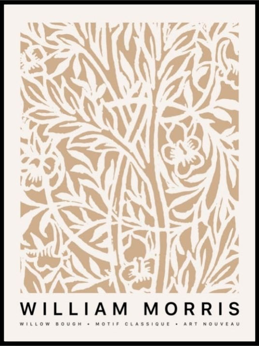William Morris - beige flowers poster - Plakatbar.no