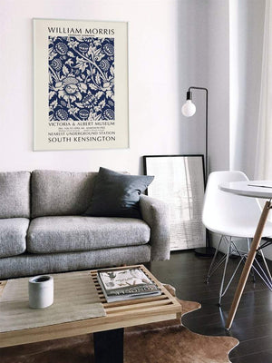 William Morris Blue Flowers Poster - Plakatbar.no