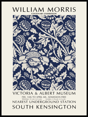 William Morris Blue Flowers Poster - Plakatbar.no
