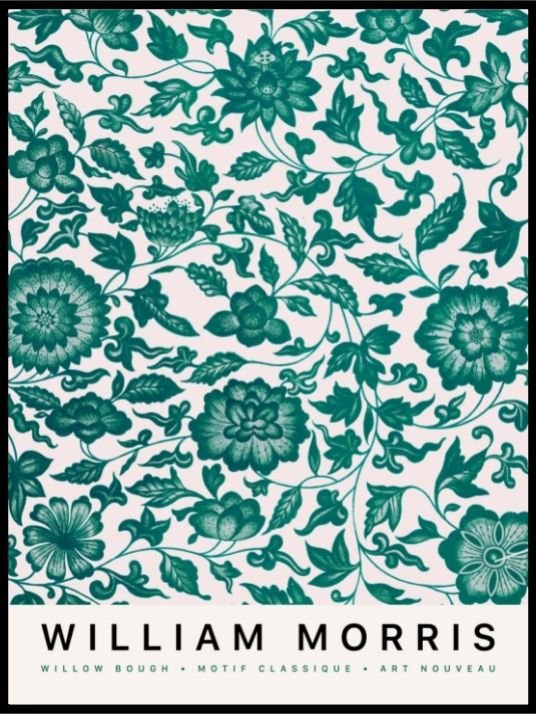 William Morris - green flowers poster