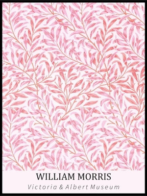 William Morris - pink flowers poster - Plakatbar.no