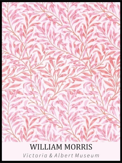 William Morris - pink flowers poster - Plakatbar.no