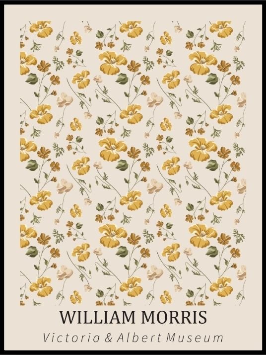 William Morris - yellow flowers poster