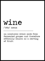 Wine - Typografisk plakat til kjøkken - Plakatbar.no