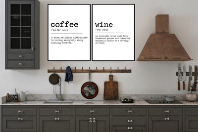 Wine - Typografisk plakat til kjøkken - Plakatbar.no