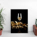 Wineglass with gold walnuts - Poster - Plakatbar.no