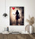 Woman with a heart shaped balloon Poster - Plakatbar.no