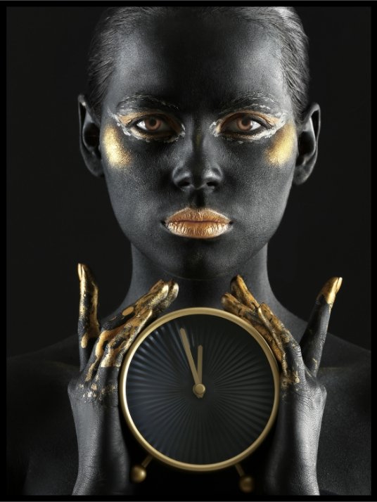 Woman with clock - Poster