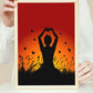 Yoga meditation in sunset - Plakatbar.no