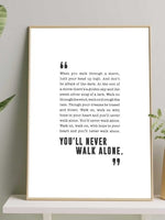 You’ll never walk alone - Typografiplakat 01 - Plakatbar.no